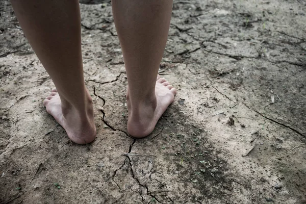 Foot Ground Drought — Stock Photo, Image