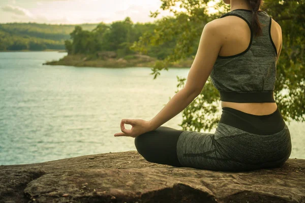 Yoga Young Women Close — Stock Photo, Image