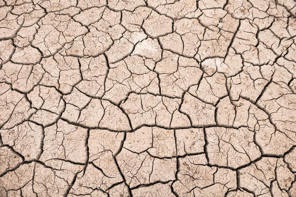 O chão seco rachado por causa da seca, conceito de seca e c — Fotografia de Stock