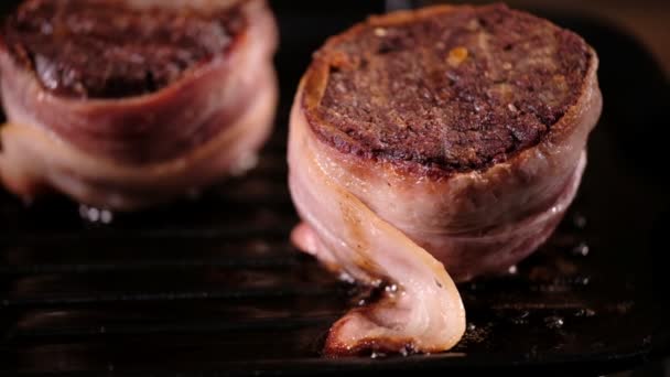 Craft Dipilih Daging Steak Marmer Daging Fillet Mignon Dalam Daging — Stok Video
