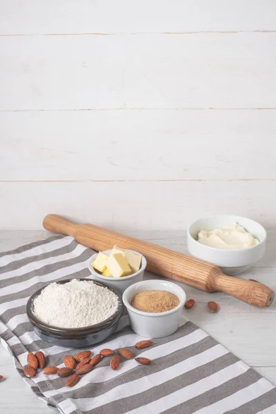 Ingredientes Para Hornear Utensilios Mesa Cocina — Foto de Stock
