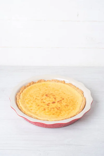 Baked Sweet Cheesecake Served Baking Pan — Stock Photo, Image