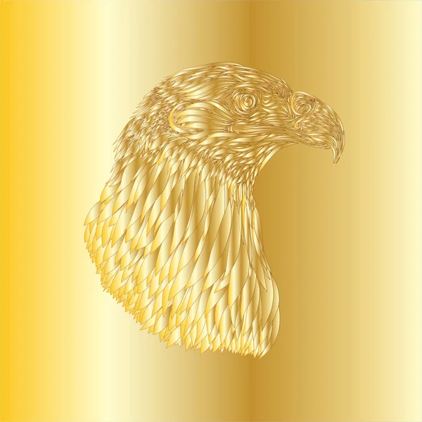 The majestic gold eagle, painted smooth lines
