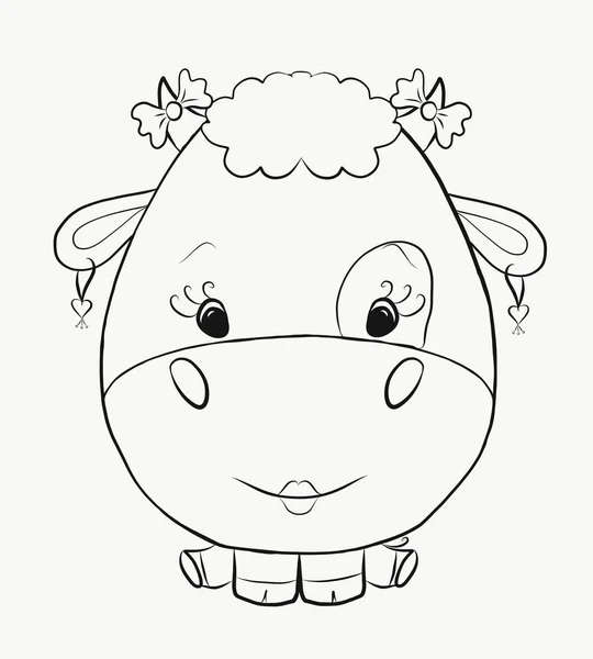 Coloring funny a little cow