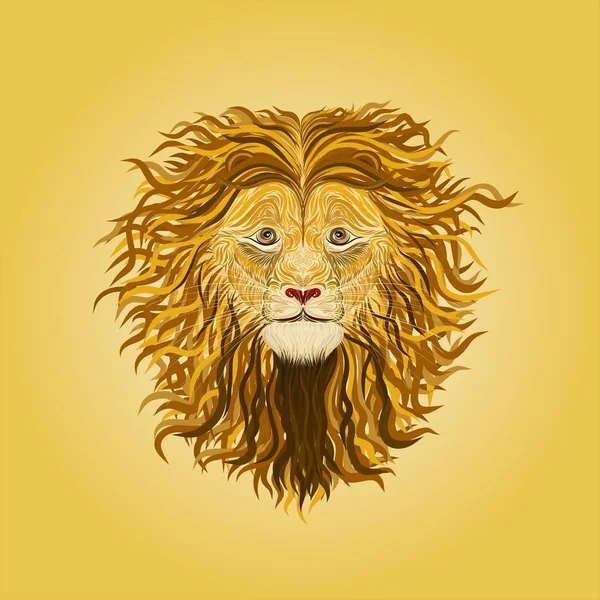 Lion, drawn by elegant wavy lines