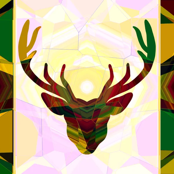 Background with a deer head, abstract