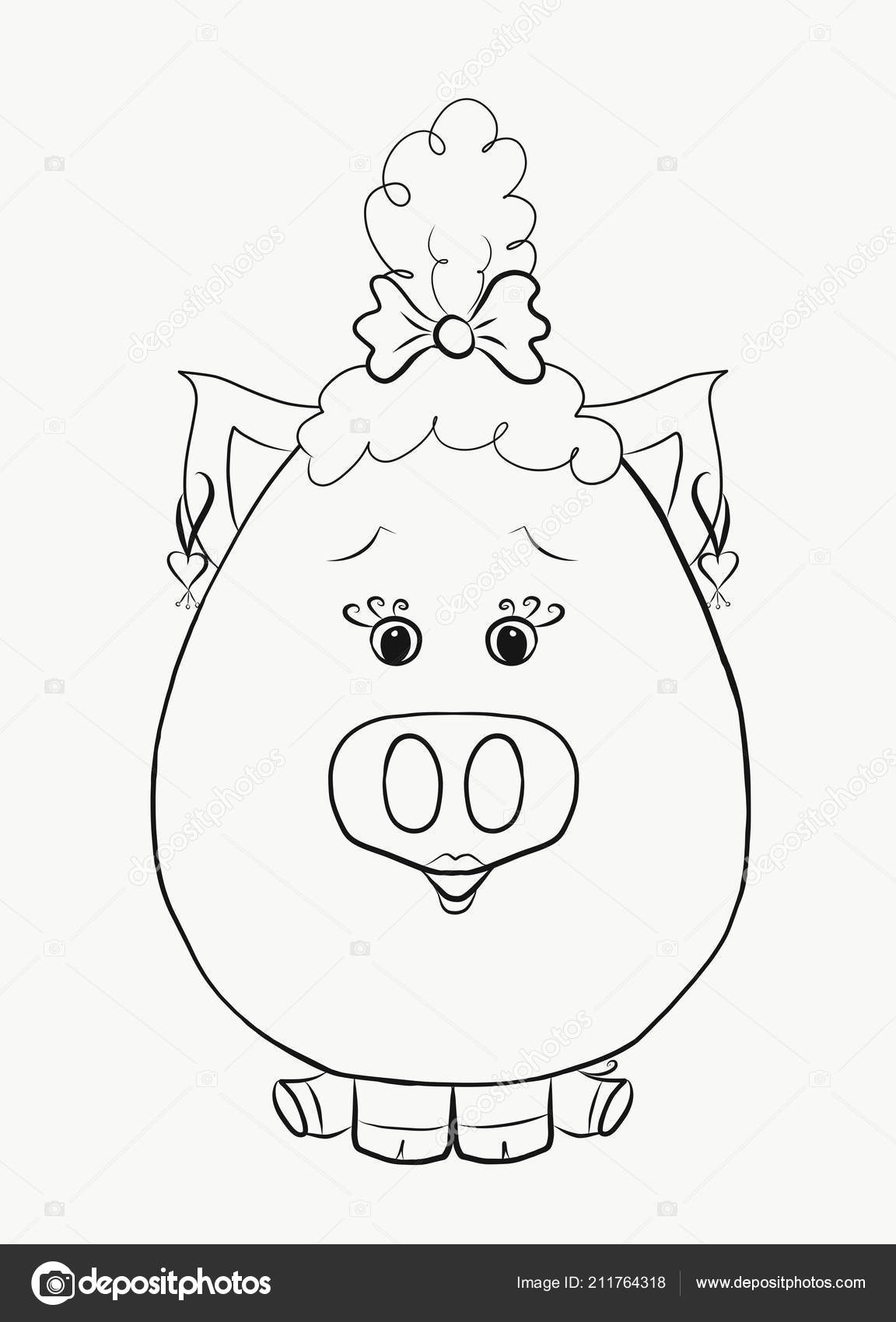 Disegni Colorare Bambini Ragazza Divertente Del Maiale