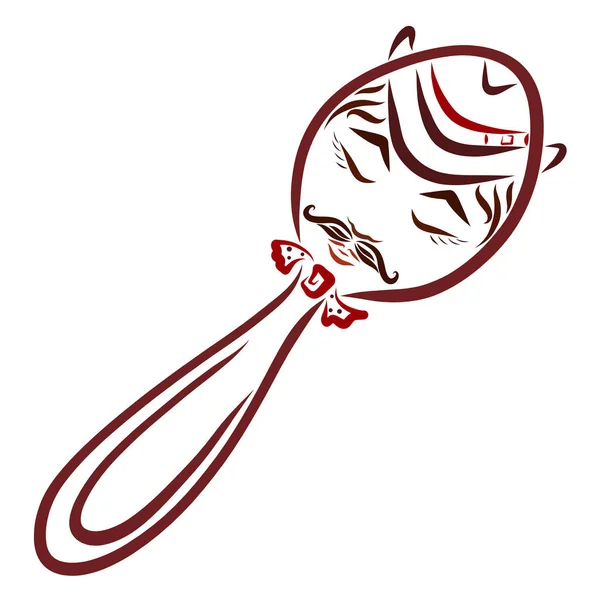 Spoon with the face of a business man in a hat and bow tie