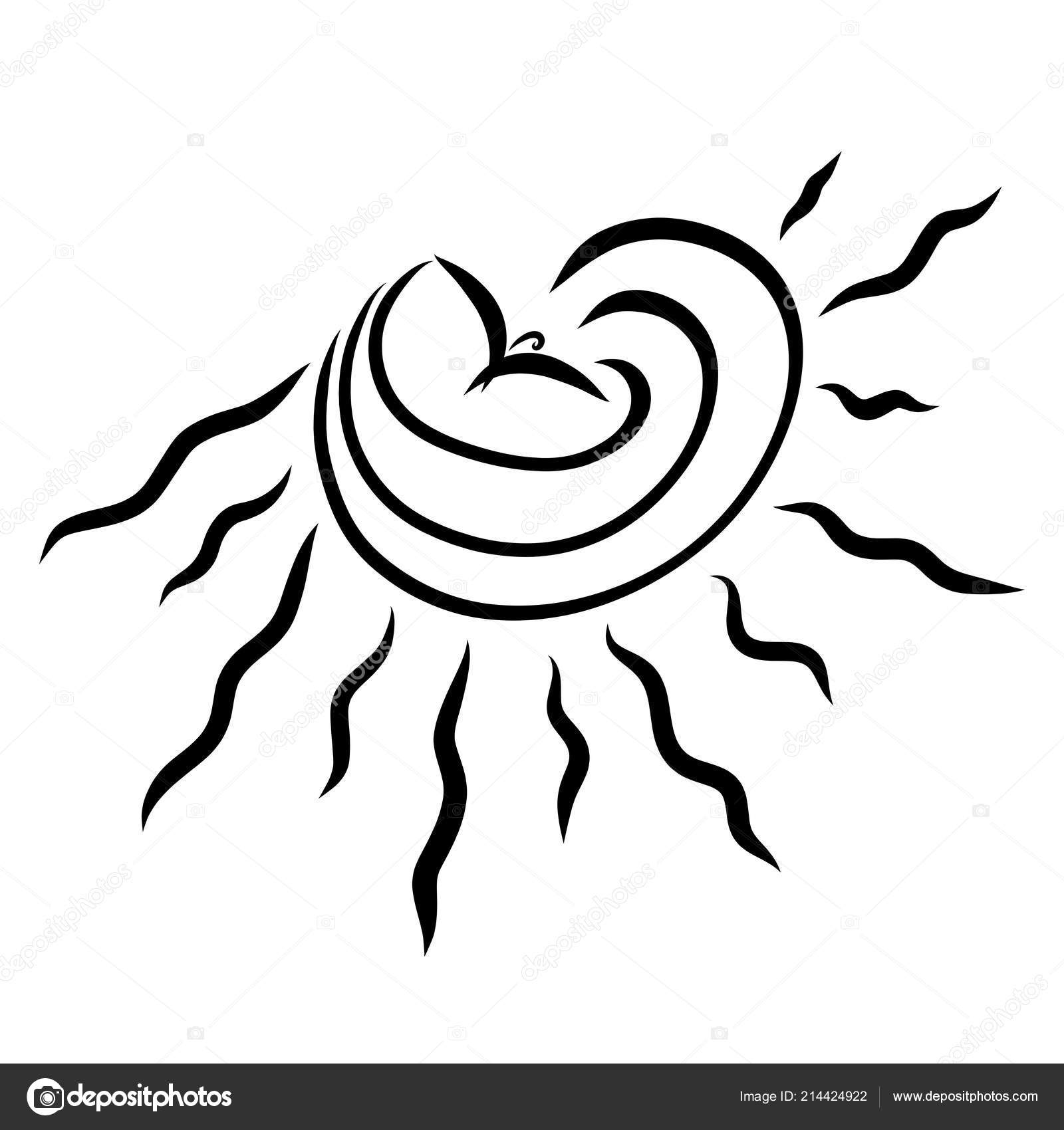 Oiseau Qui Vole Travers Soleil Symboles Photographie