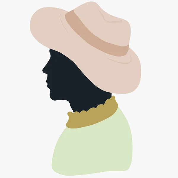 Profile of a young man in a big hat