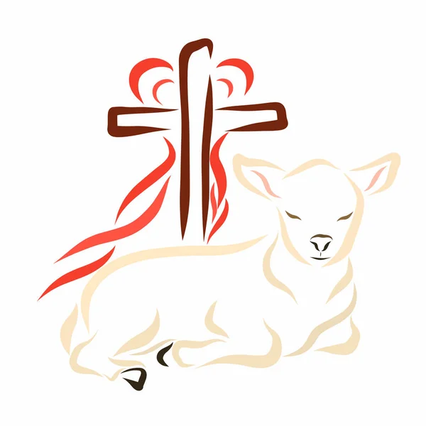 Humble lamb, cross and heart