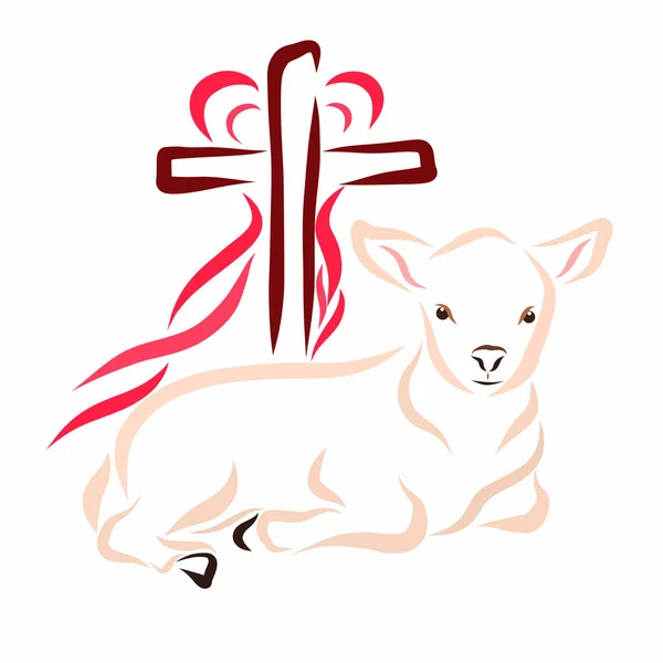 Lamb, cross and heart, Christian symbolism