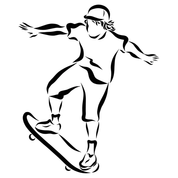 Young man on skateboarding, street sport