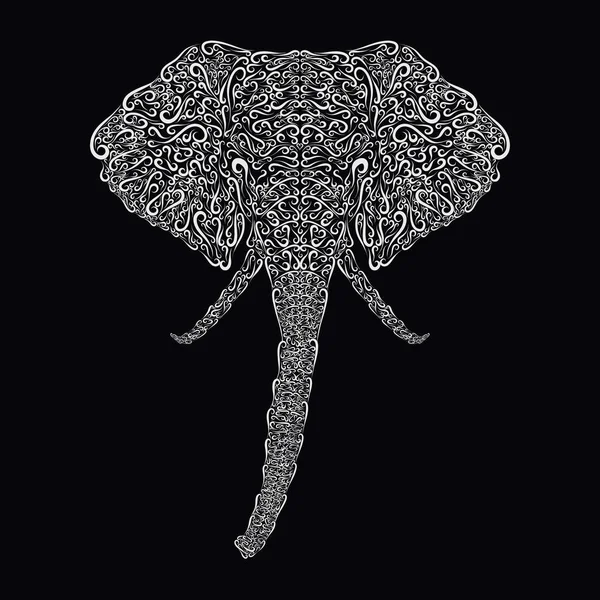 Elephant\'s head, drawn by curls