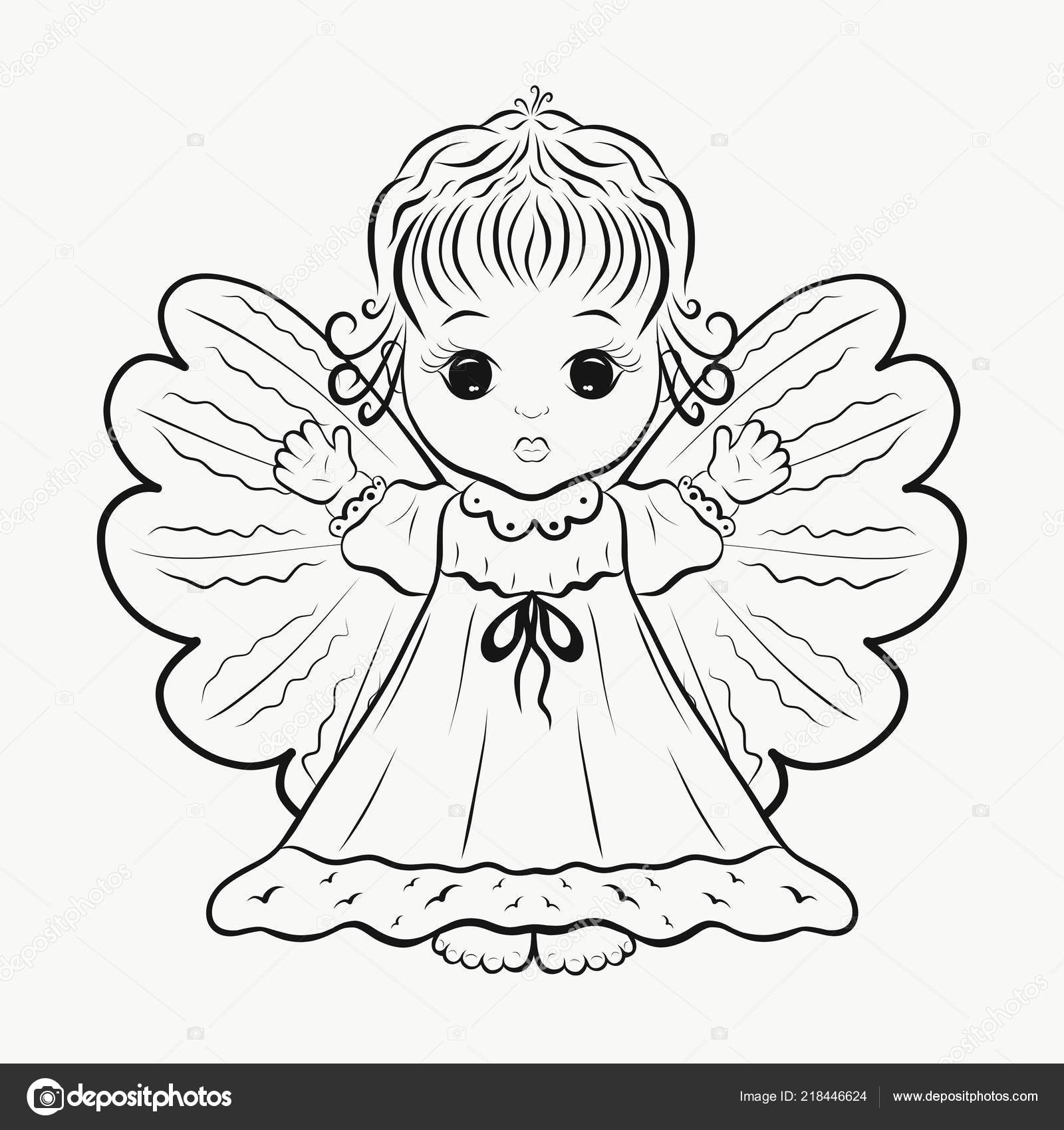 Para Colorear Para Niños Angelito Lindo — Foto de stock © Yuliya