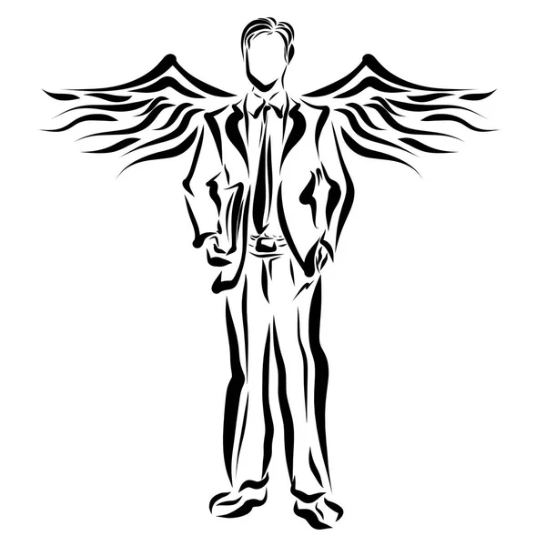 Young business man with wings