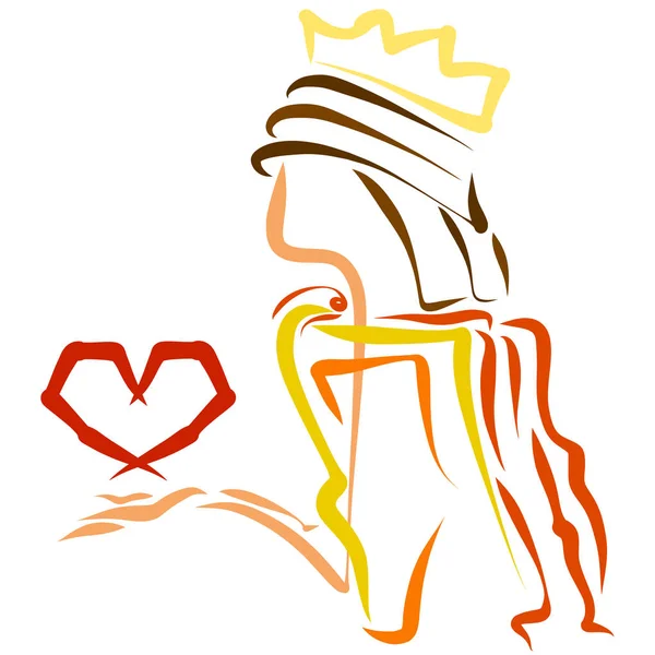 Creative image of a prince with a heart in his hand