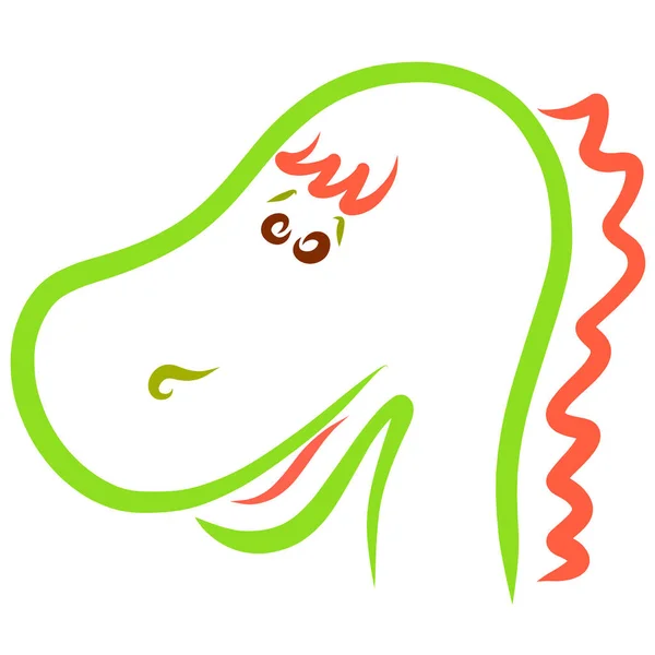 Colorful cheerful little dinosaur, fairy-tale creature, head