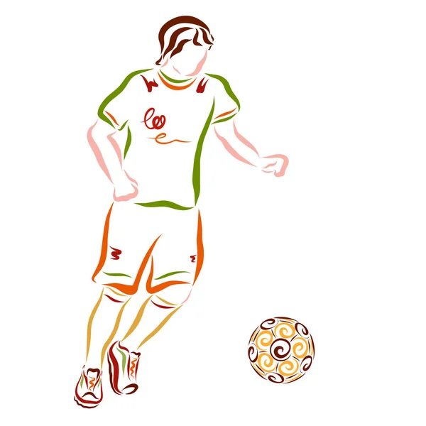 Footballer and soccer ball with a creative design