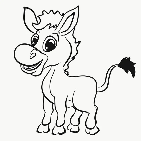 Children\'s coloring, cheerful donkey