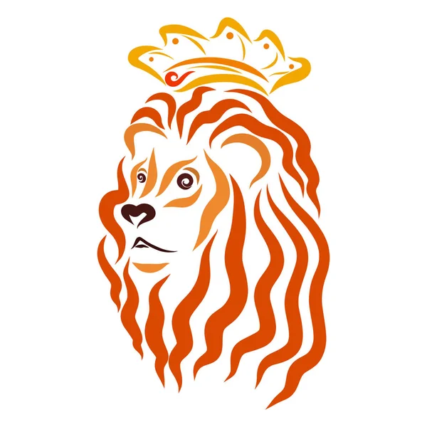 The kingly lion in the crown, the head of a strong animal, pattern