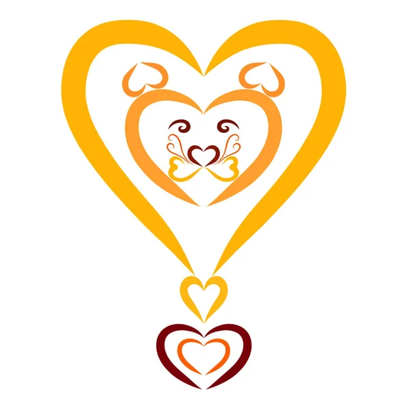 Decorative yellow exclamation mark with a lion head in the shape of a heart