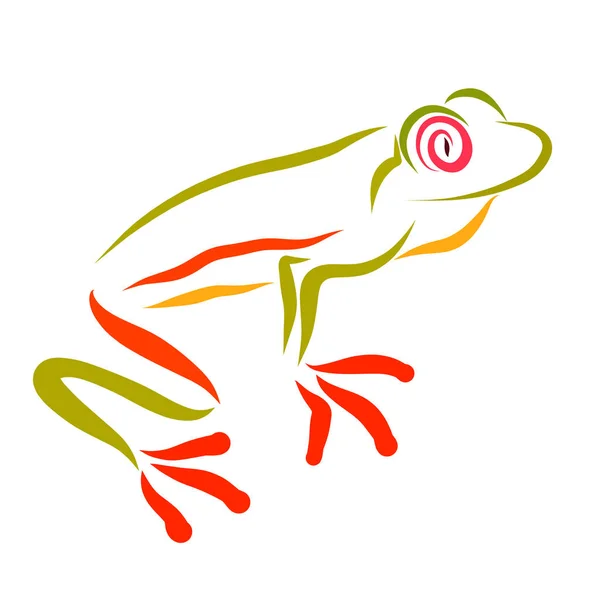 Funny frog with an eye of a spiral, colorful pattern
