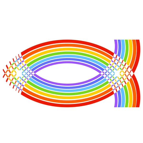 Christian symbol, fish from a multi-colored rainbow