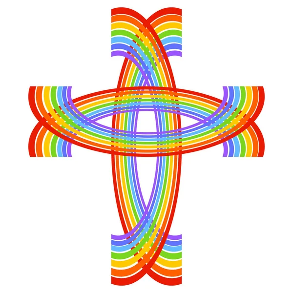 Colorful rainbow cross, creative Christian symbol, pattern