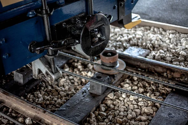 Weergave Van Tram Spoor Front End Tonen Reserveonderdelen Van Tram — Stockfoto