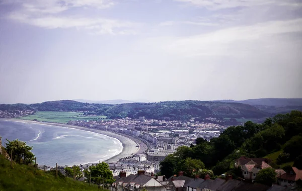 Llandudno Sea Front North Wales Reino Unido Vista Praia Belo — Fotografia de Stock