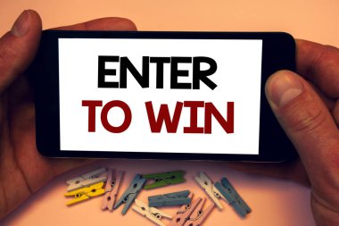 Kazanmak için girin gösterilen Not yazma. Ödül ödül şans Giveaway bir Web sitesi ziyaret ettiğiniz için verilen ödülü vitrine iş fotoğraf
