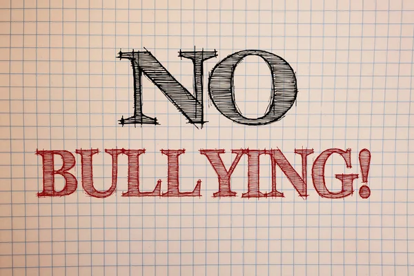 Text Sign Showing Bullying Motivational Call Conceptual Photo Forbidden Abuse — Stock Photo, Image
