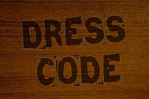 Conceptual Hand Writing Showing Dress Code Business Photo Showcasing Rules — Stockfoto