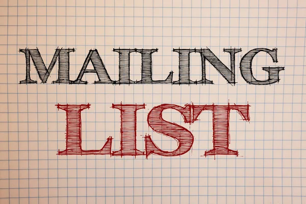 E-posta listesi gösterilen metin işareti. Kavramsal fotoğraf adları ve adresleri bir şey göndermek için gidiyorsun