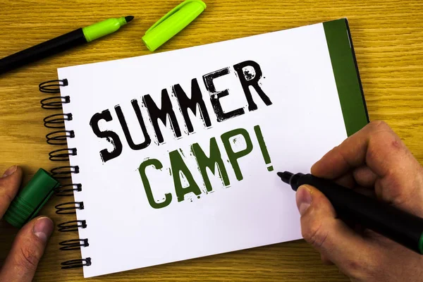 Writing Obs Visar Summer Camp Motiverande Samtal Företag Foto Skylta — Stockfoto