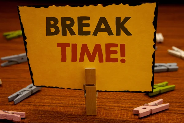 Palabras Que Escriben Textos Break Time Motivational Call Concepto Negocio — Foto de Stock