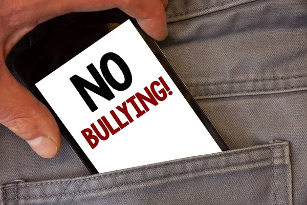 Hayır zorbalık motivasyonel ara gösterilen metin işareti. Kavramsal fotoğraf yasak istismar taciz saldırganlık saldırı