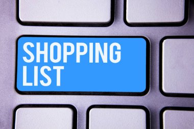 Wordss yazma textss alışveriş listesi. Süpermarket denetim listesi satın almanız gerekir iş kavramı ürünleri bakkal için