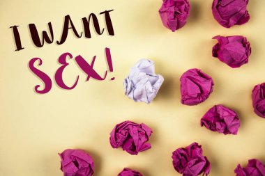 Kavramsal el gösterilen ben istiyorum Sex motivasyonel ara yazma. Cinsel ilişki heyecan isteyen vitrine iş fotoğraf