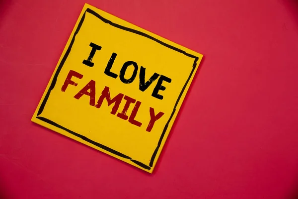 Scrivere Testi Mano Love Family Concetto Significato Buoni Sentimenti Affetto — Foto Stock