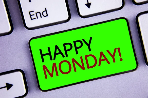 Scrivere Una Nota Che Mostra Happy Monday Motivational Call Business — Foto Stock