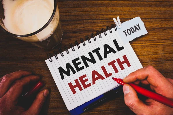 Handschrifttexte Die Psychische Gesundheit Beschreiben Konzept Bedeutet Psychologisches Und Emotionales — Stockfoto