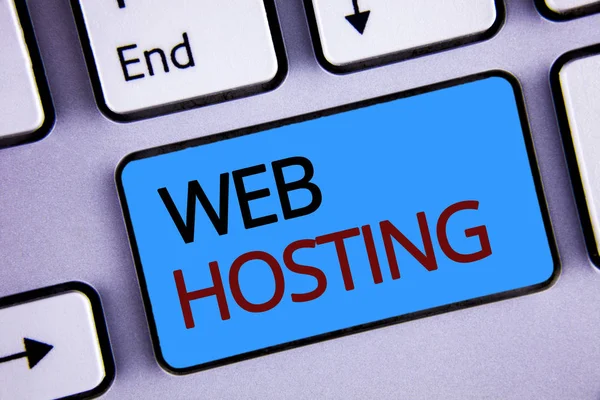 Text sign showing Web Hosting. Conceptual photo Server service that allows somebody to make website accessible