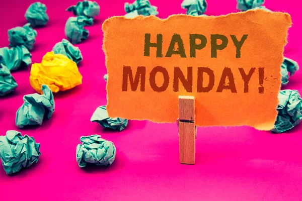 Mutlu Pazartesi motivasyonel ara gösterilen metin işareti. Dilek sen kavramsal fotoğraf var iyi bir başlangıç için hafta