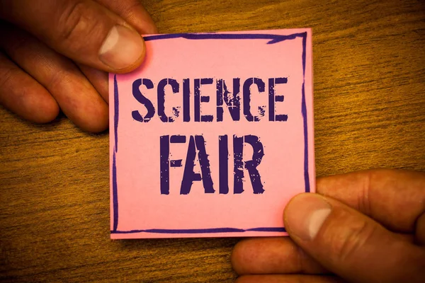 Εννοιολογική Χέρι Γραφή Δείχνει Science Fair Επαγγελματίες Φωτογραφία Κείμενα Σχολικός — Φωτογραφία Αρχείου