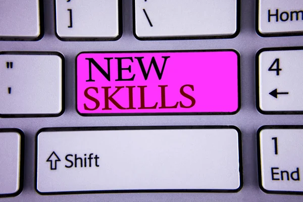 Text Sign Showing New Skills Conceptual Photo Recently Acquired Learned — Stock Photo, Image