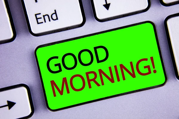 Writing Obs Visar Good Morning Motiverande Samtal Företag Foto Skylta — Stockfoto