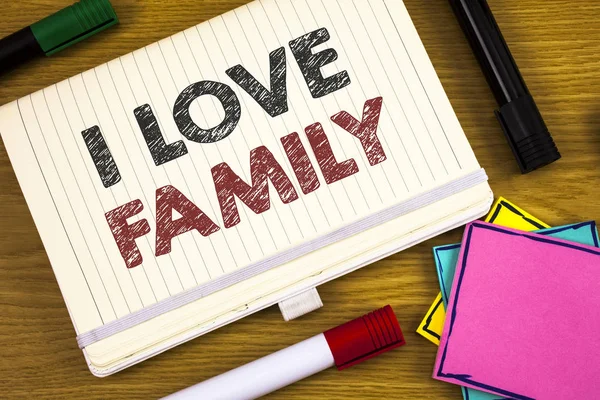 Scrivere Testi Mano Love Family Concetto Significato Buoni Sentimenti Affetto — Foto Stock