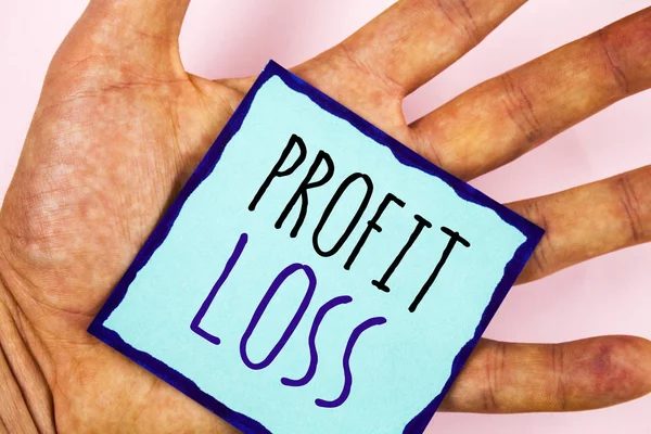 Text sign showing Profit Loss. Conceptual photo Financial year end account contains total revenues and expenses